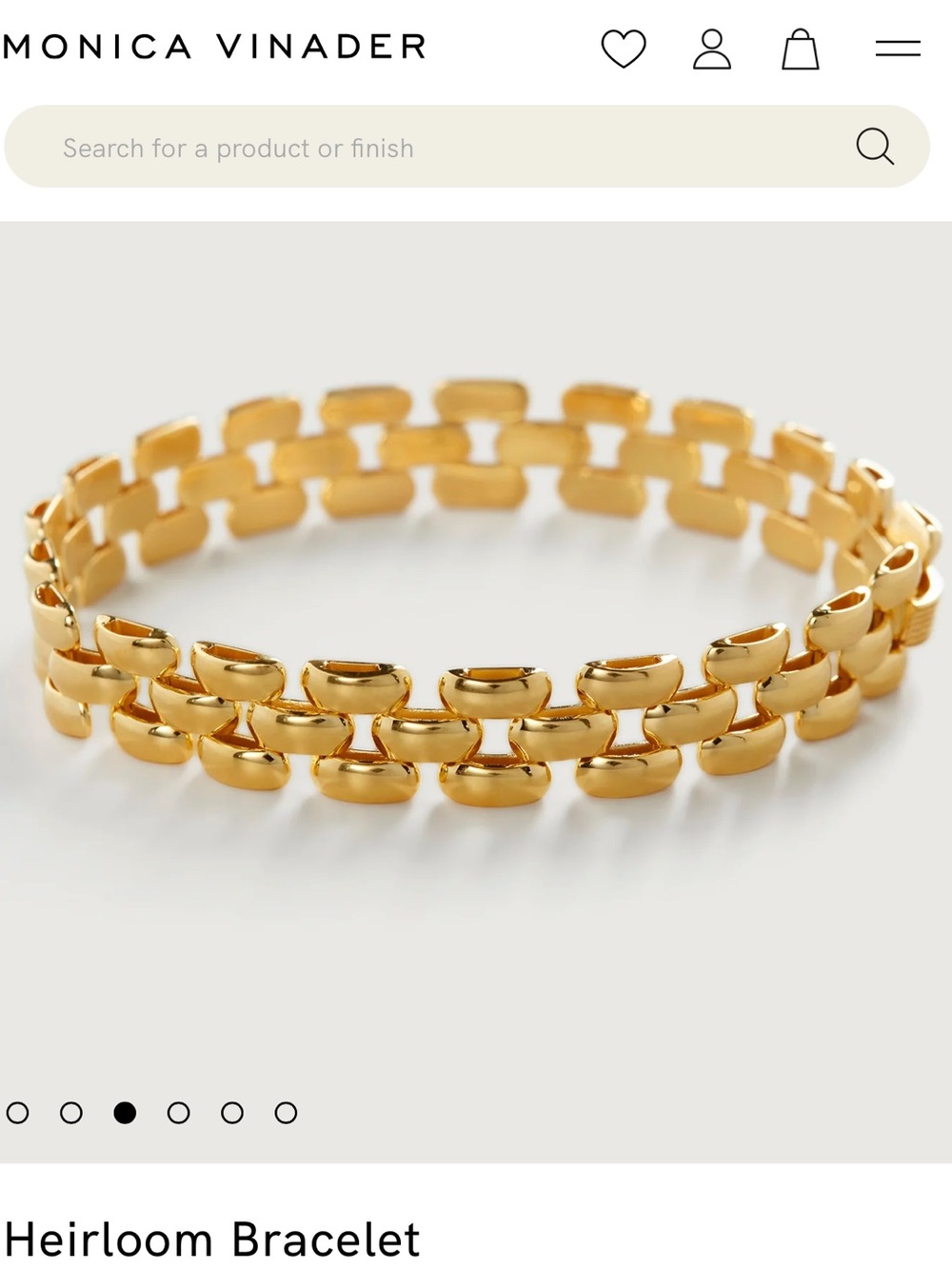 Monica Vinader Heirloom 18k Gold Vermeil Bracelet — Gold